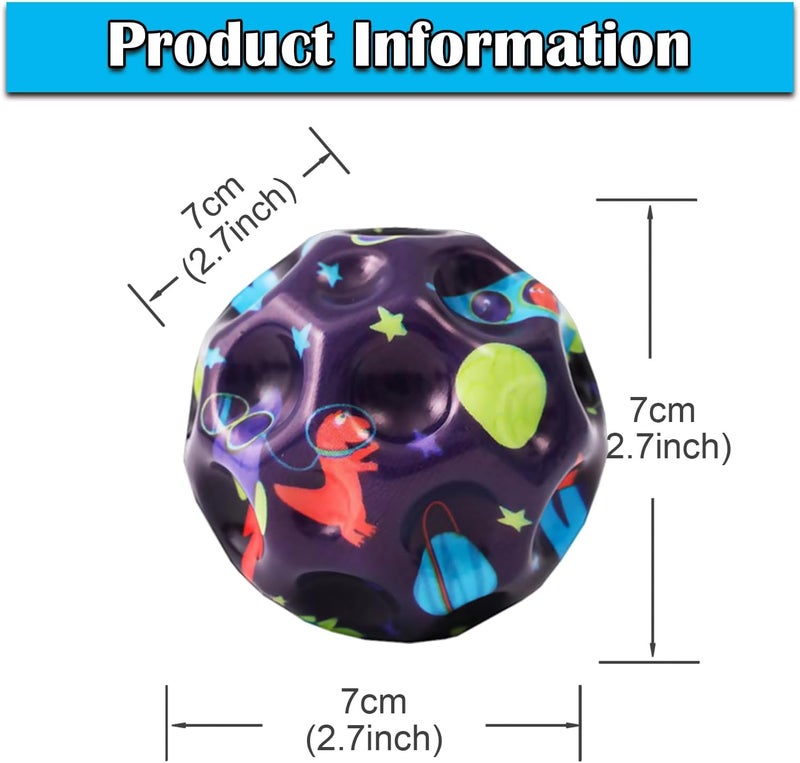 QOUXZ 6 Pack Astro Jump Ball, Multicolored Spaceballs, Super High Bouncing Lightweight for Children, Bouncy Balls, Jumping Toy for Stress Relief - Image 2